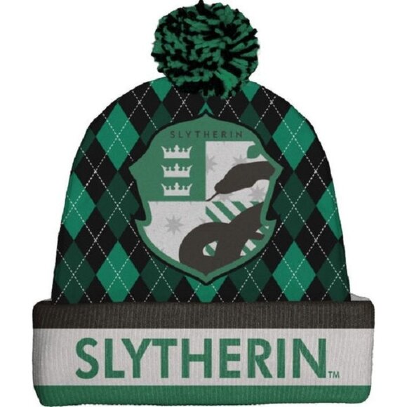 Warner Bros Other - New Harry Potter Slytherin House Beanie Hat Adult Winter One Size NWT Malfoy NIP